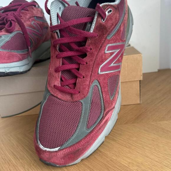 New Balance 990 V4 Burgundy Men Sneakers- SZ 15